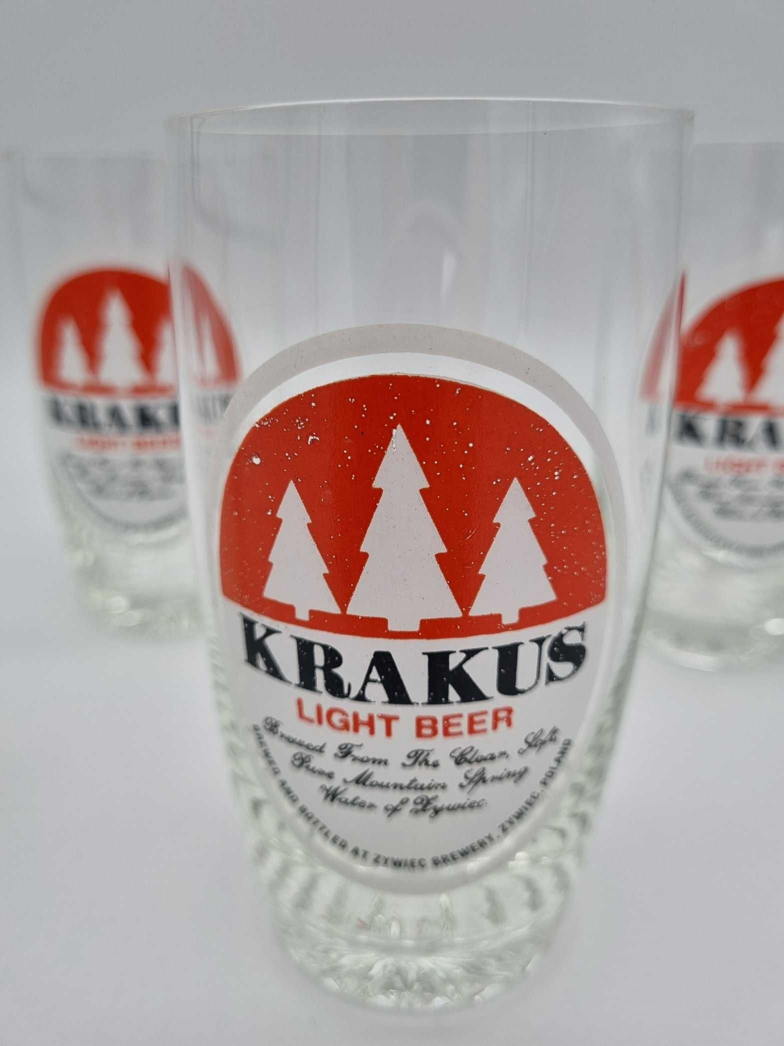 Komplet 4x Szklanka do Piwa Krakus Żywiec Vintage Lata 70