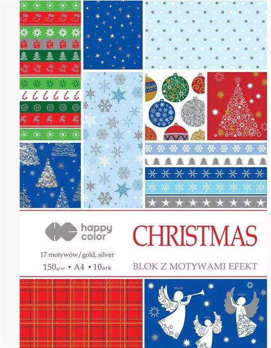 Blok A4/10 z motywami Święta 2 150g HAPPY COLOR. GDD