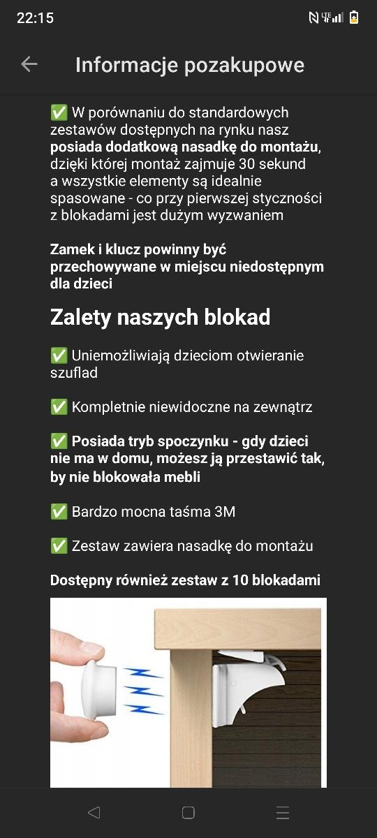 Magnetyczne blokady mebli + blokady drzwi przesuwnych