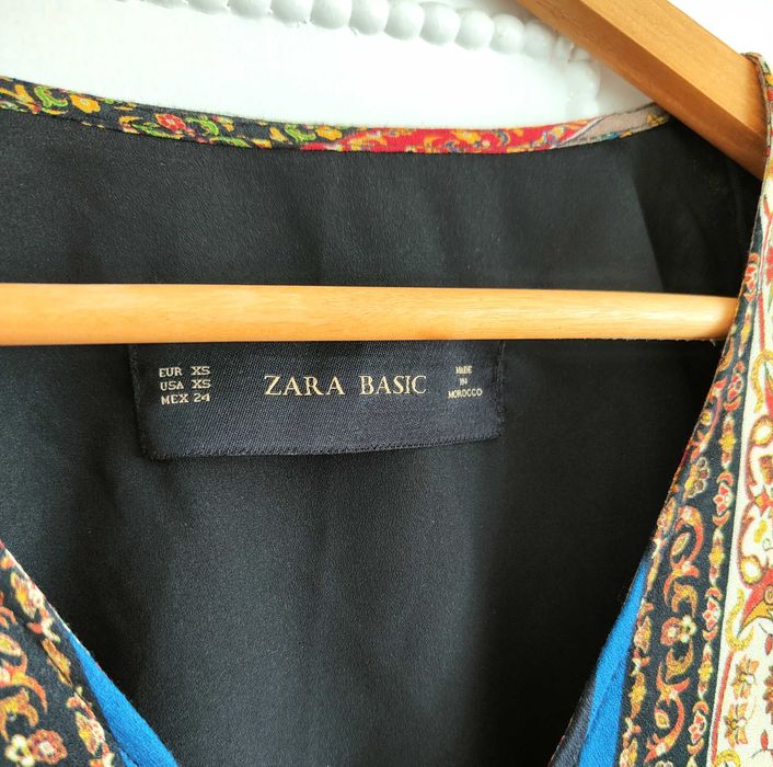 Kurtka narzutka kimono Zara XS 34 boho bohemian etno hippie kolorwe