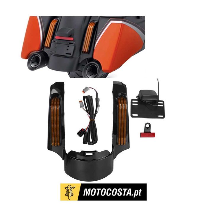 Extensão Guarda-Lamas Traseiro LED para Harley Touring de 2014 a 2023