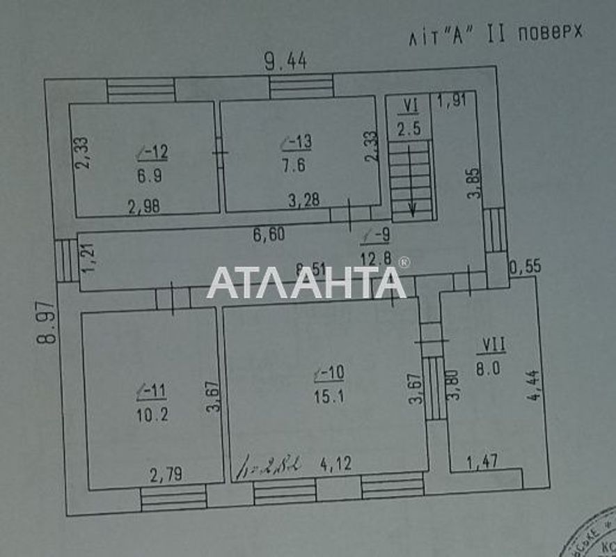 Двухэтажный дом на большом участке в Вапнярке.