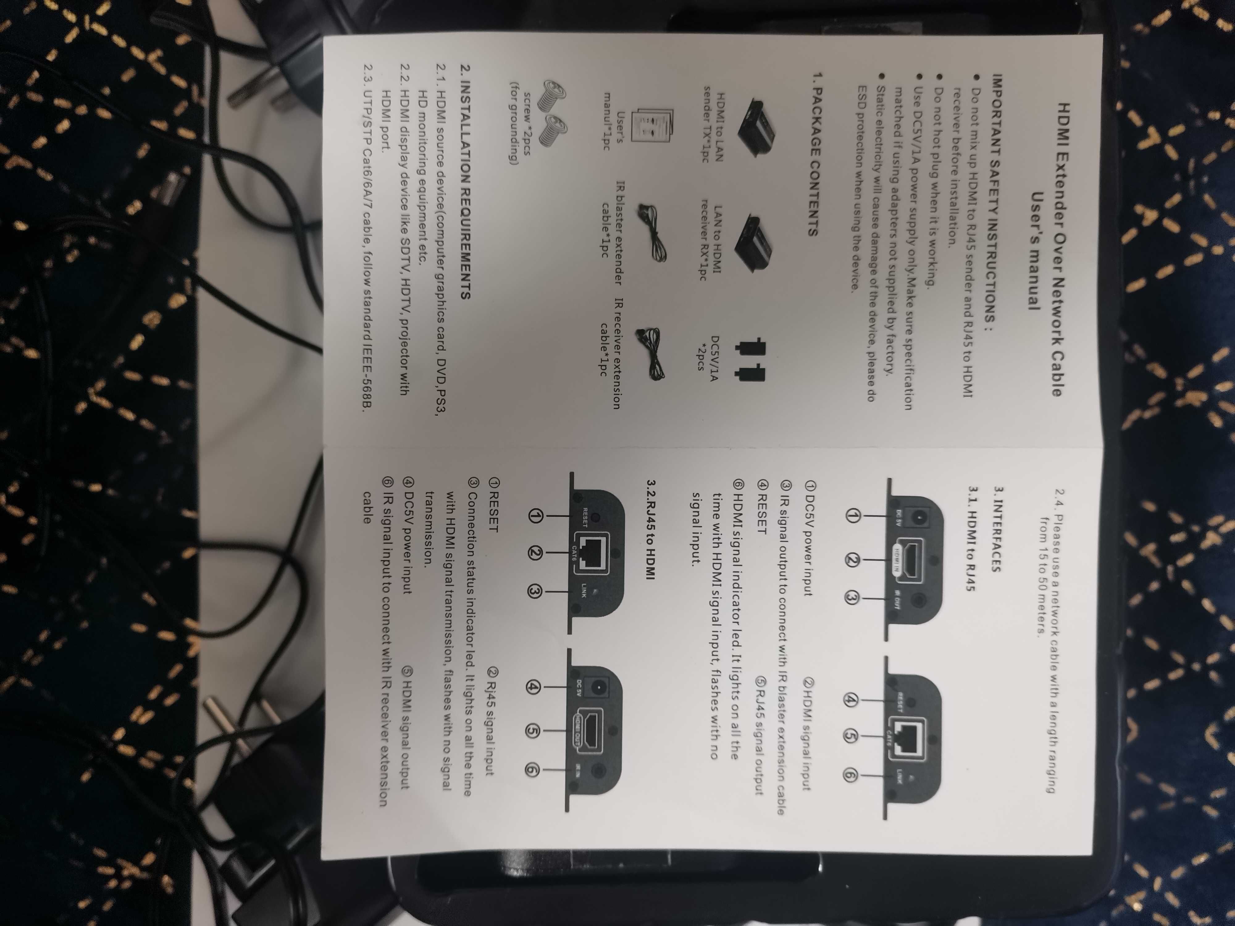 AGPTEK HDMI transmiter 60m na Ethernet