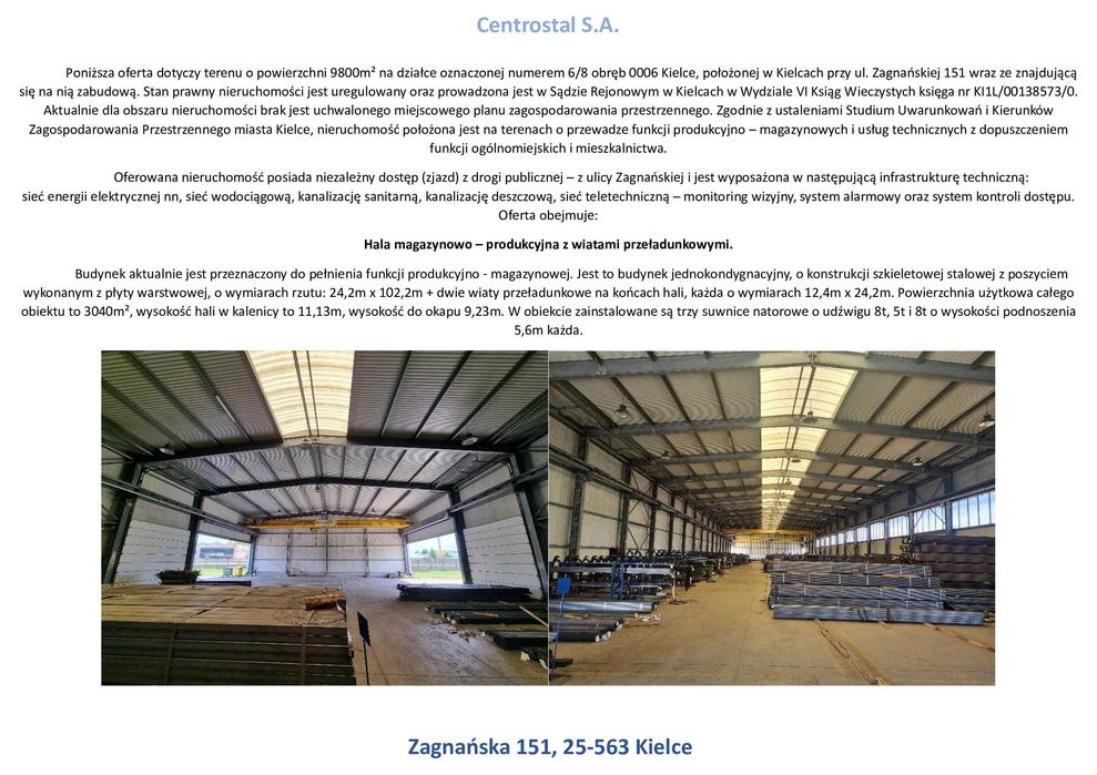 Atrakcyjna nieruchomość gruntowa z halą