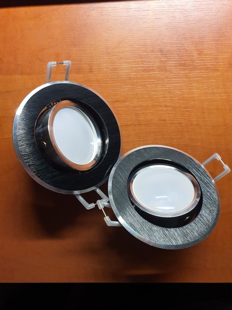 2 sztuki Halogen i Oprawa LED SUN OLAL POLUX czarny szczotkowany