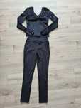 Komplet welurowy czarny S/M, bluza legginsy dres damski