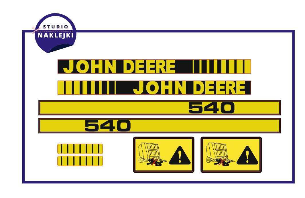 Naklejki Prasa John Deere 540 Nalepki zestaw oklejenie