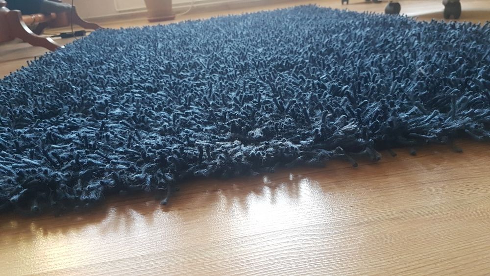 Dywan shaggy granatowy niebieski 176×110cm