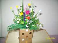 stroik - kwiatki - bukiet- box ok.  25cm w kropeczki - uroczy