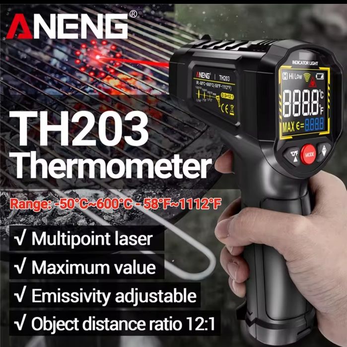 Інфрачервоний пірометр ANENG TH203 безконтактний термометр із лазерним