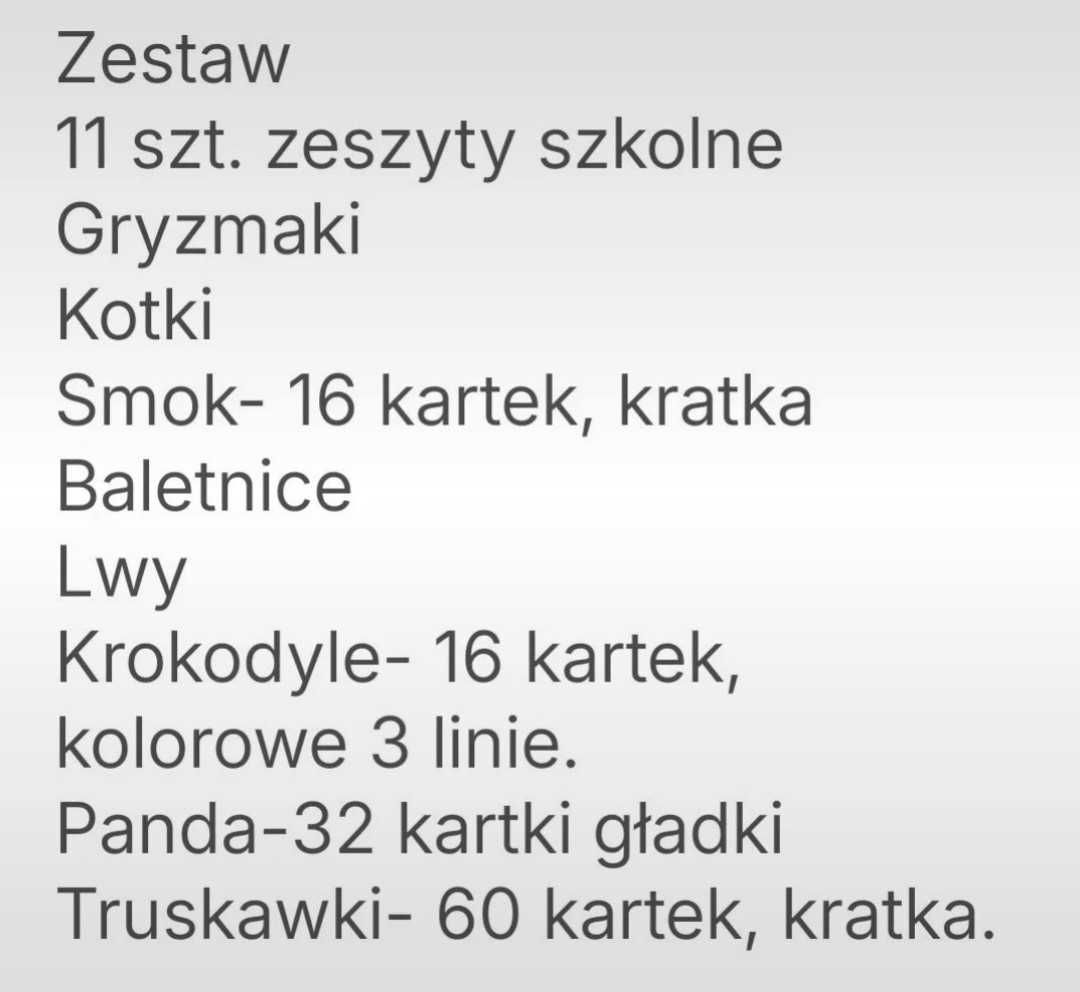 Zestaw Zeszyty szkolne