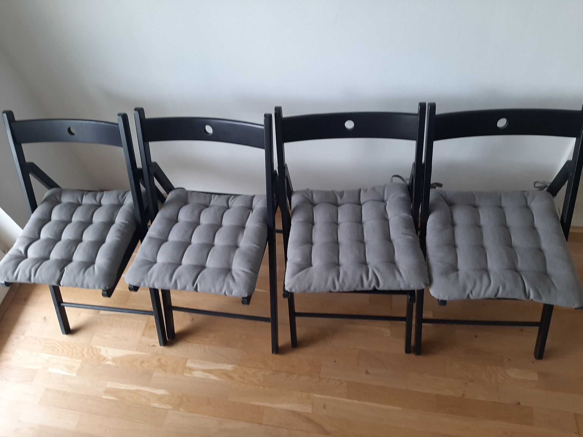 Krzesła składane 4 szt IKEA drewniane z poduszkami