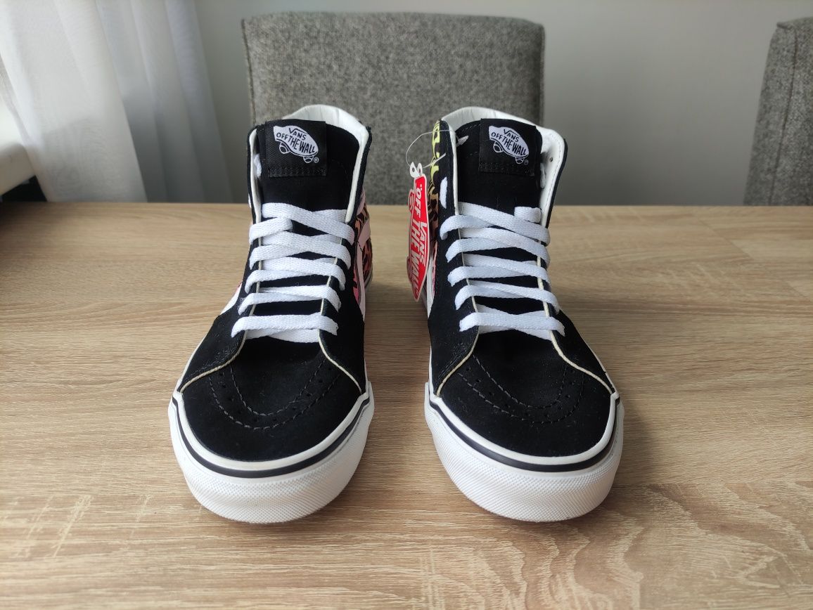 Outlet! Nowe, oryginalne trampki Vans Sk8-hi Animal Neon 38 - 24 cm.