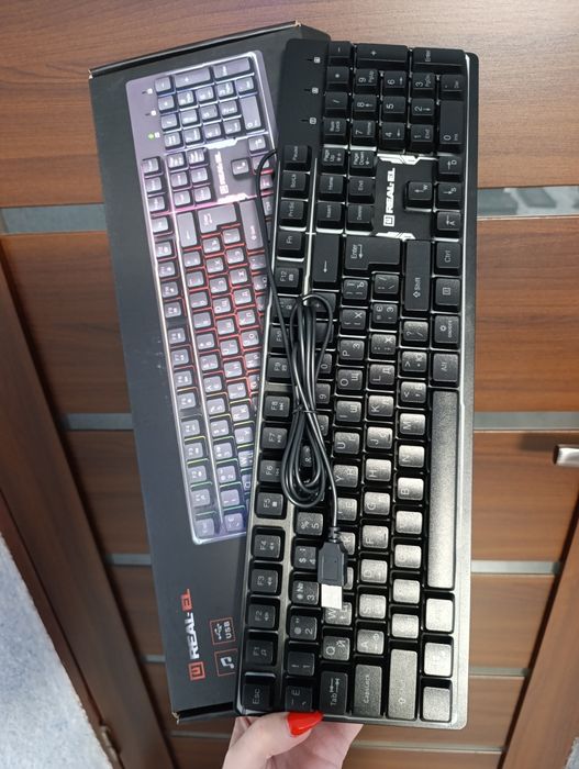 Ігрова клавіатура RGB игровая клавиатура real-el