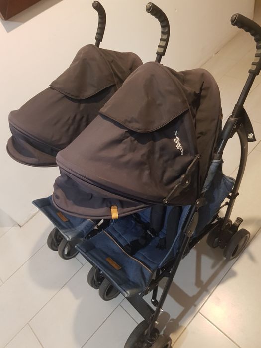 Wózek spacerowy parasolka Easy Go Duo Comfort składany podwójny bliźni