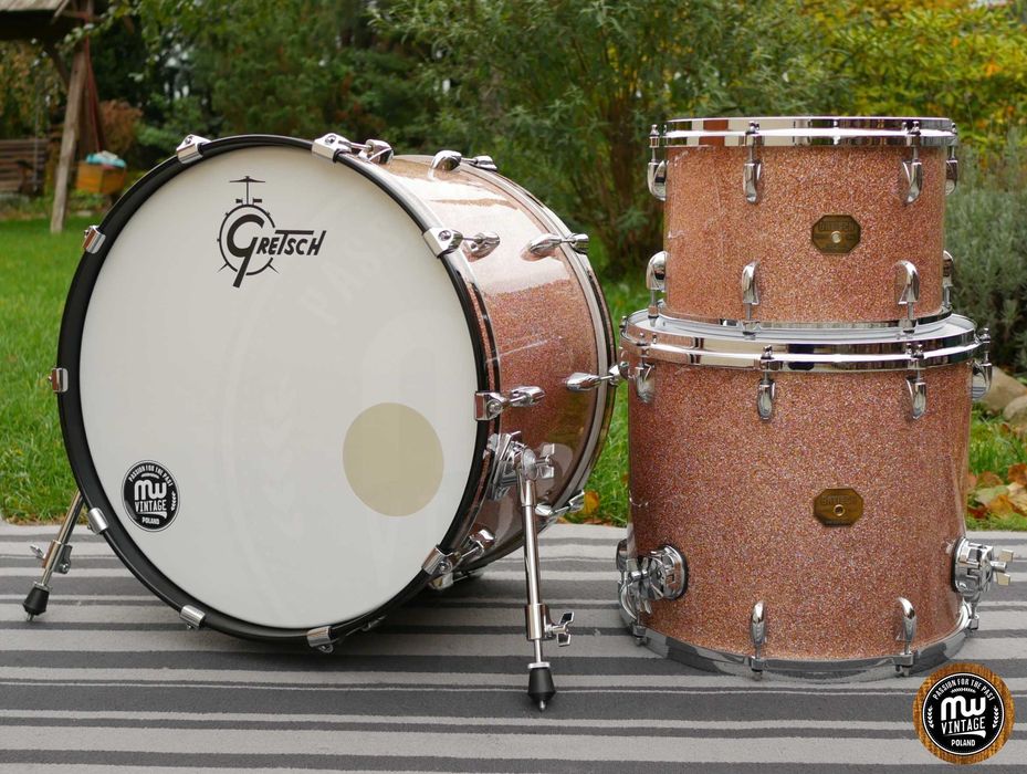 Perkusja Gretsch USA Custom Vintage 22”, 13", 16” Champagne Sparkle ‼️