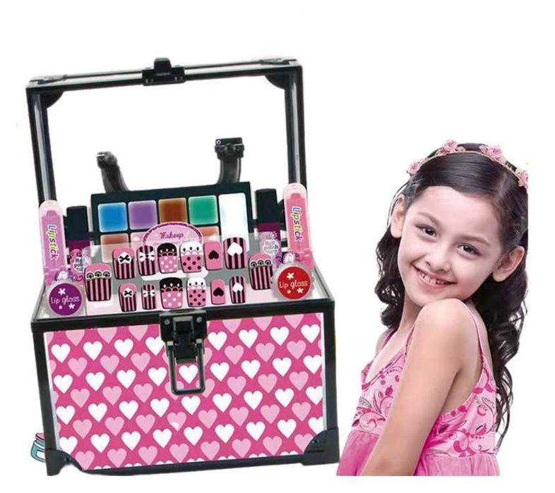 KUFEREK KOSMETYKÓW Makijażu I Paznokci Domowe Spa Duży Zestaw