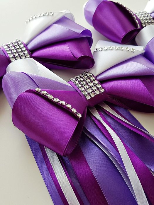 Kokardy do dekoracji samochodu - 4 szt