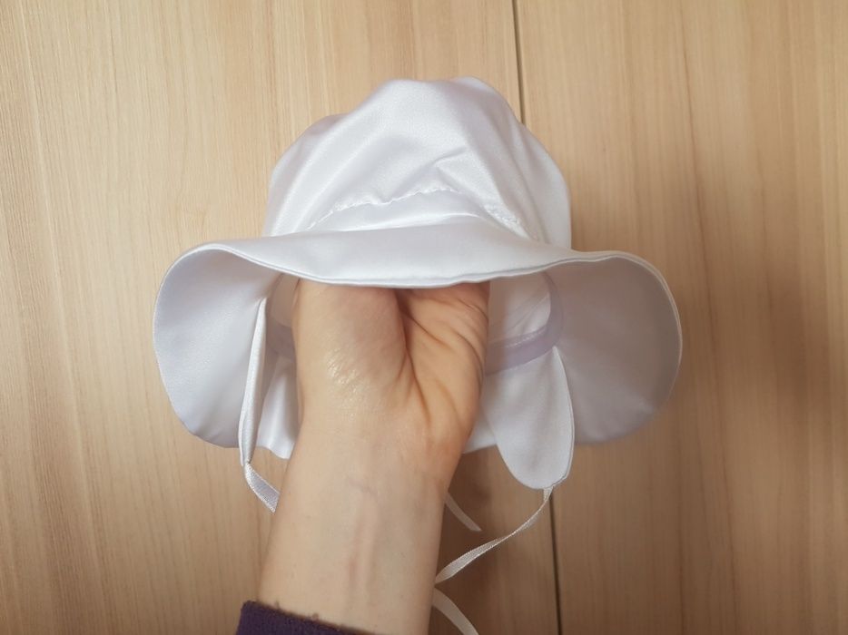 Nowy!Komplet/ zestaw na chrzciny sukienka bolerko kapelusz rozm. 62 cm