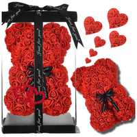 Miś Walentynkowy Miś z Róż na Dzień Kobiet Prezent XXL + Box