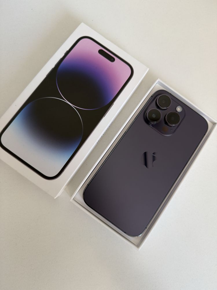 iPhone 14 Pro 256gb Deep Purple Idealny Bateria 100%