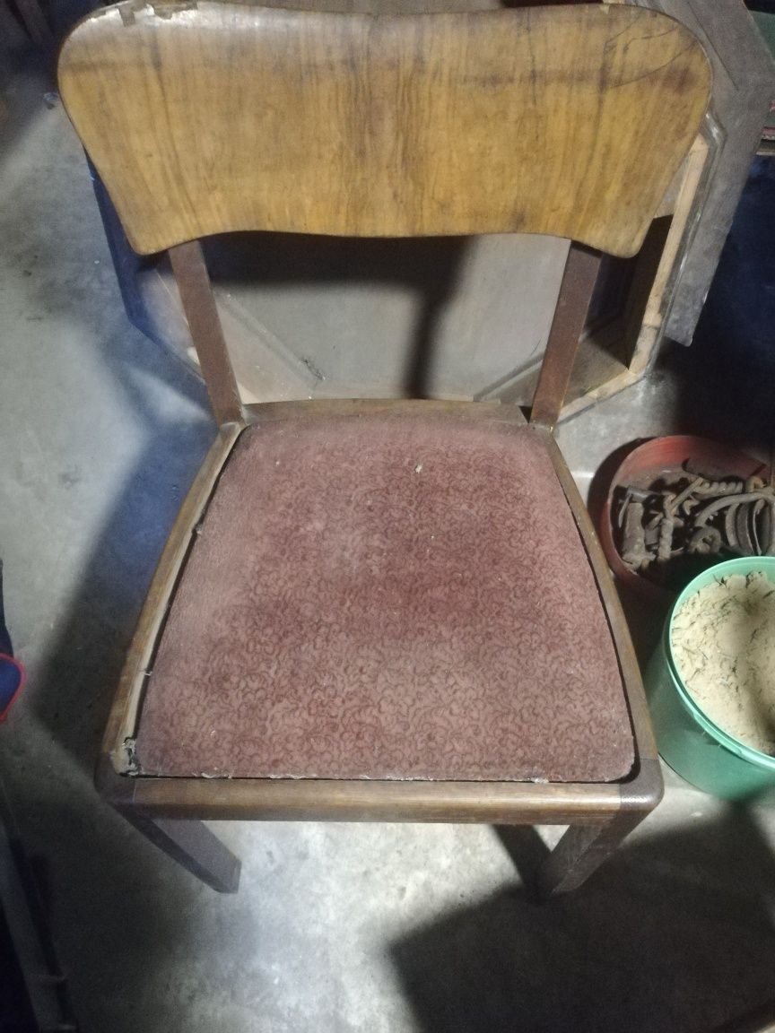 Krzesło Art DECO drewniane z tapicerką 2 sztuki cena do negocjacji