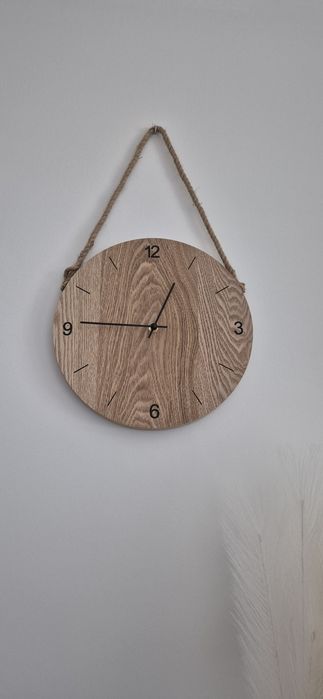 Zegar ścienny 30 cm średnicy drewnianych loft boho skandynawski