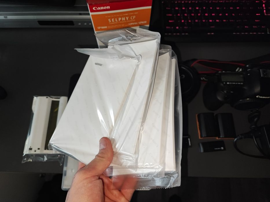 Drukarka Selphy cp1500 + bateria + dodatkowy tusz + kartki do druku