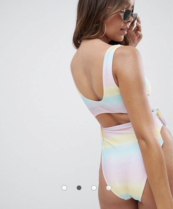 Asos  wysoko wycięty strój kąpielowy bikini wysoki stan efekt ombre