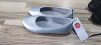 Baletki srebrne - nowe buty