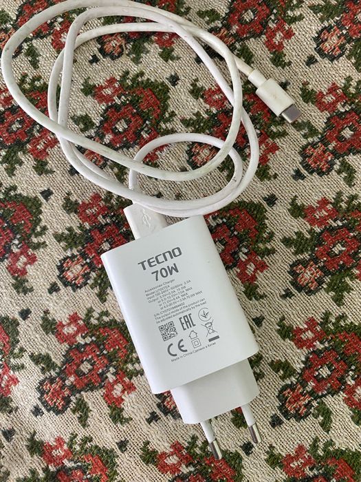 Зарядка,зарядне,зарядное,зарядний TECNO Техно 70W блок+кабель type-c
