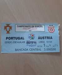Bilhete futebol Campeonato Europa 94-96
