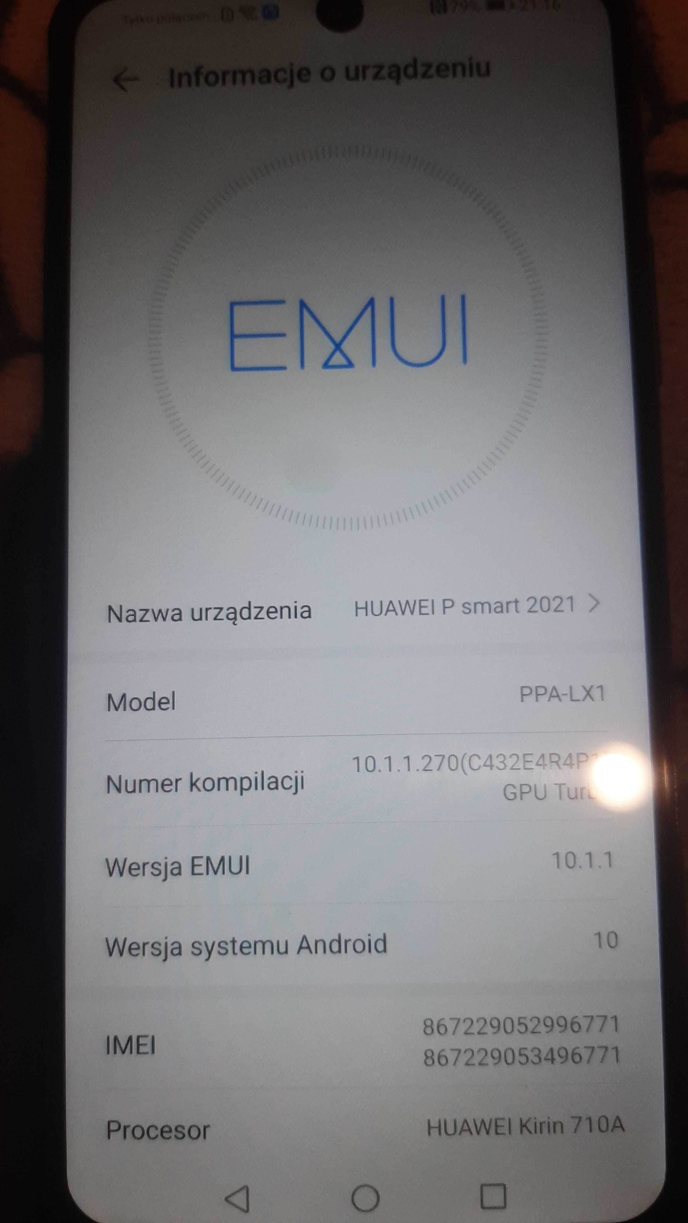 huawei p smart 2021  PPA-LX1    pamiec 4\128