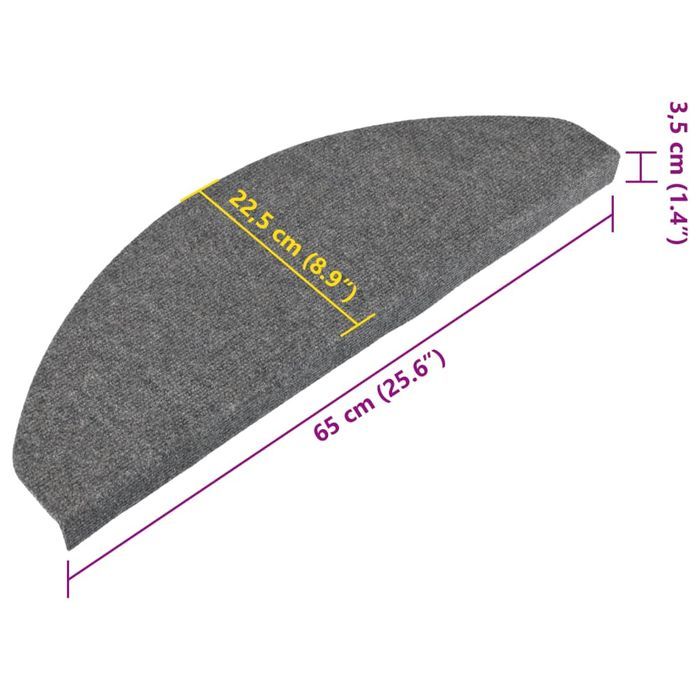 vidaXL Samoprzylepne nakładki na schody, 15 szt., 65x22,5x3,5cm szare
