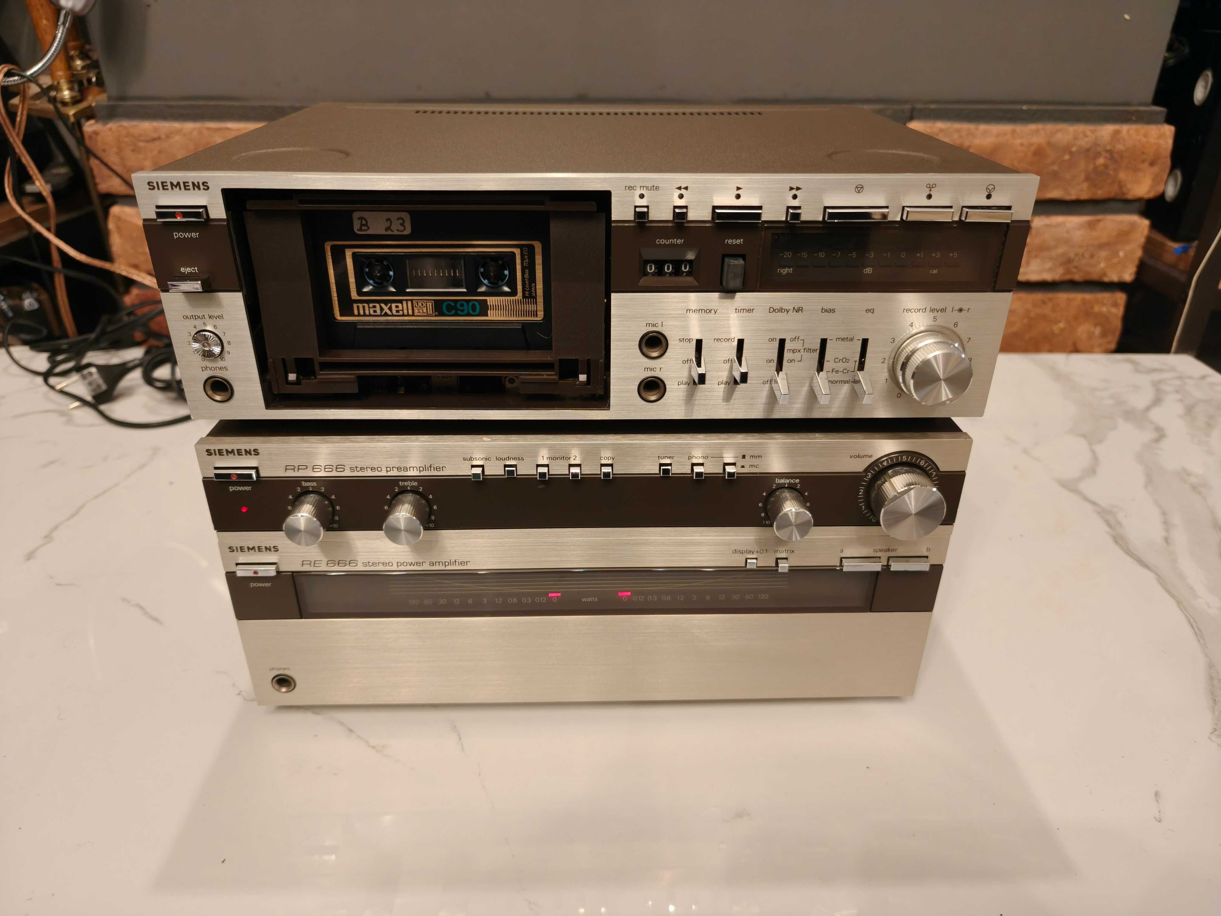 SIEMENS RE-666 + RP-666 ! Końcówka mocy i przedwzmacniacz.