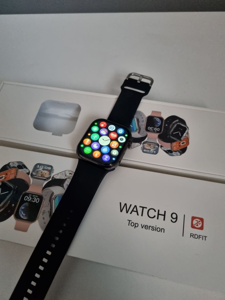 Czarny Smartwatch 9 Top Version