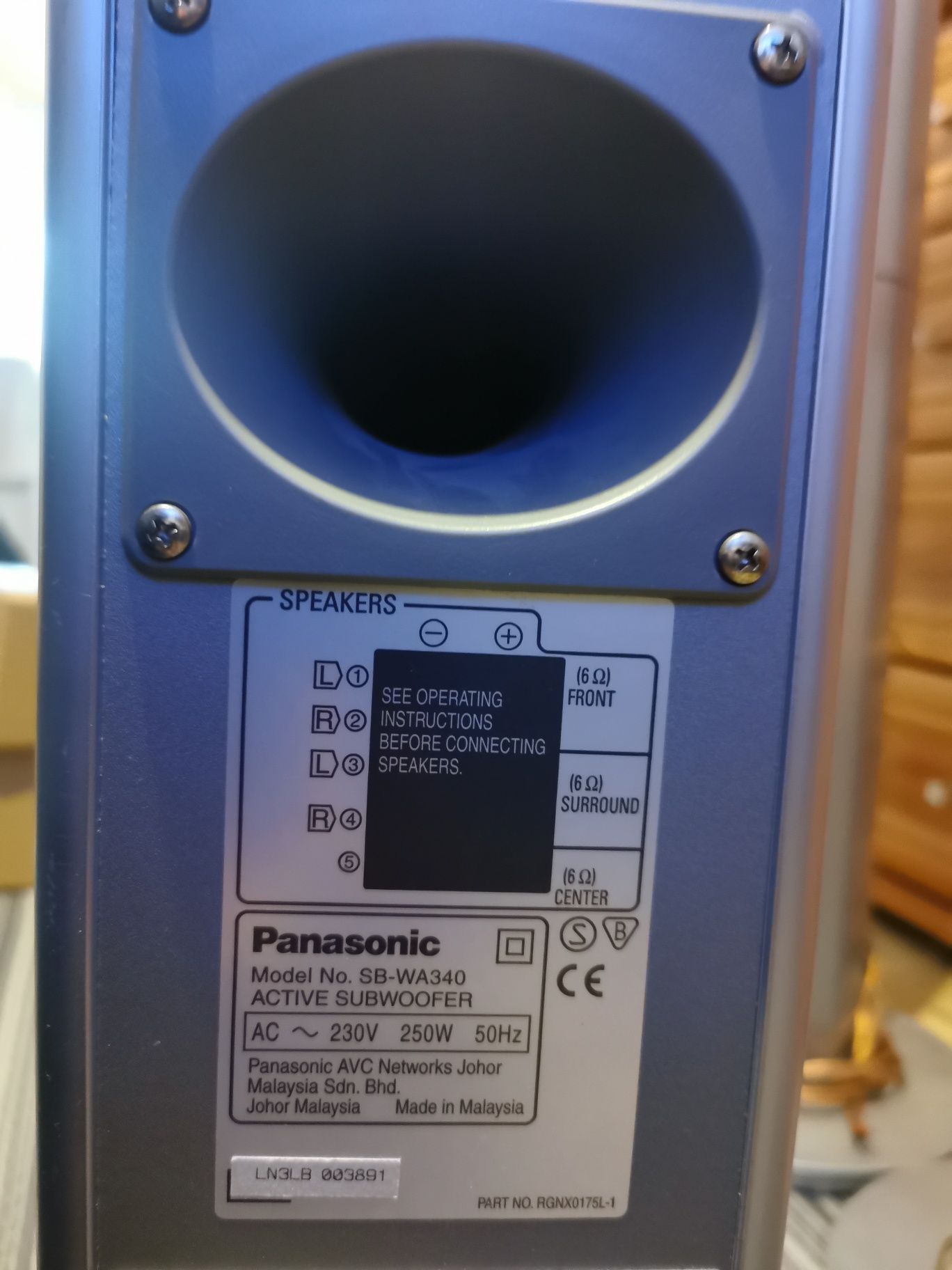 Panasonic głośniki kino domowe + Subwoofer