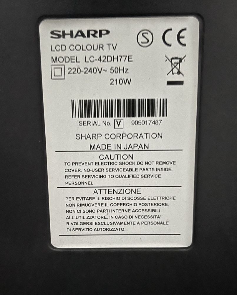 Telewizor LCD 42 cale marki Sharp LC-42DH77E