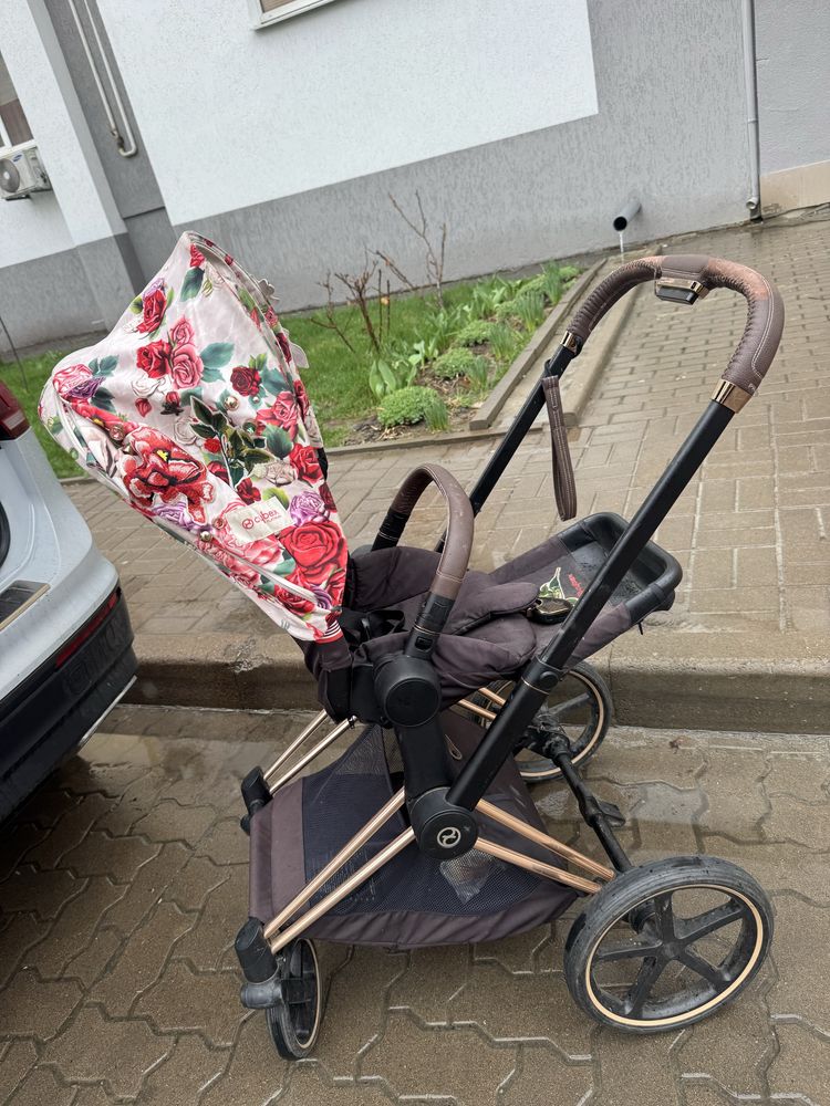 Cybex Priam 4.0 коляска 2 в 1 Blossom Light шасси Rosegold