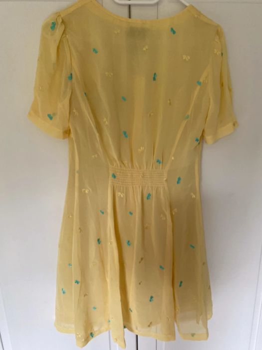 Nishe mgiełka tiulowa żółta kanarkowa szyfon tiul 36 S na lato wesele