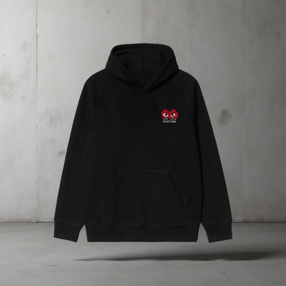 Мужское Худи Comme des Garcons Play Logo унисекс плей толстовка кофта
