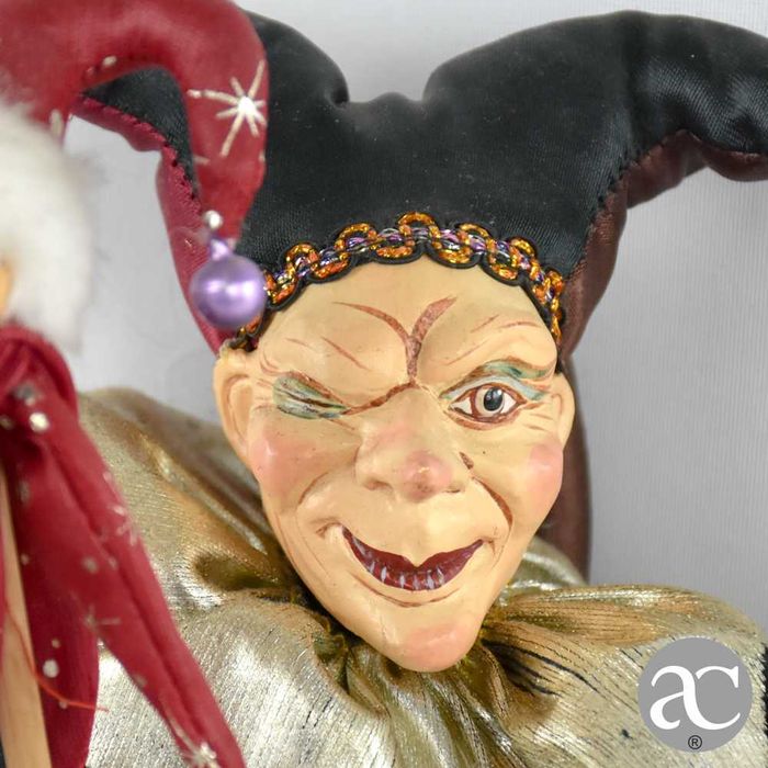 3 Pierrots / Bobos da Corte em Porcelana de Veneza e tecido