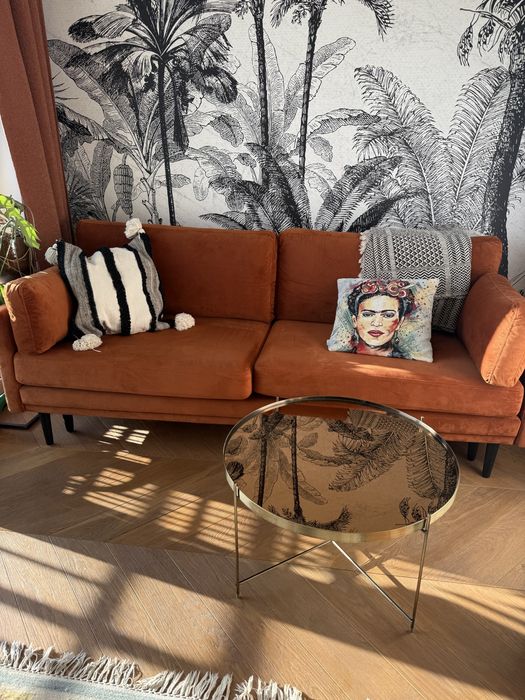 Stolik kawowy zloty szklany