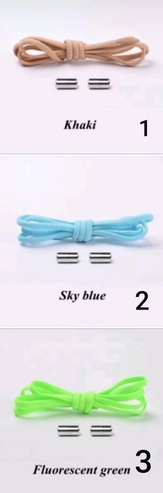 Эластичные ленивые шнурки без завязок с фиксатором. Шнурівки.