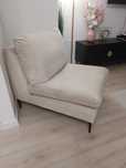 Fotel lezanka sofa jednoosobowa szezlong bezowy welur