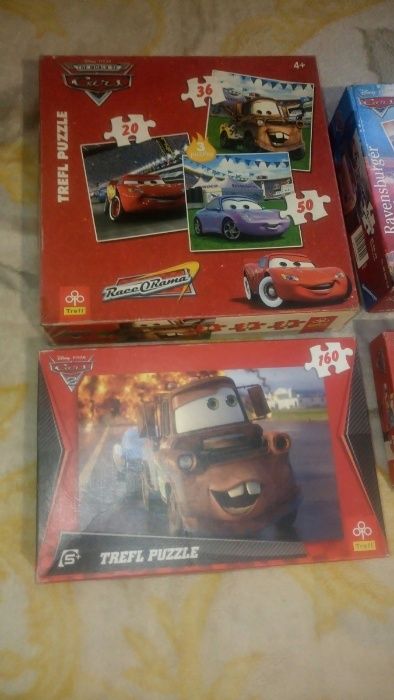 Puzzle alfabet,Cars, Auta, Zygzak, Złomek