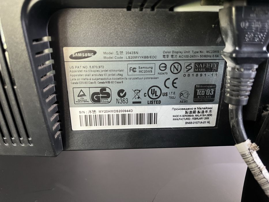 Monitor Samsung 2043SN 20”