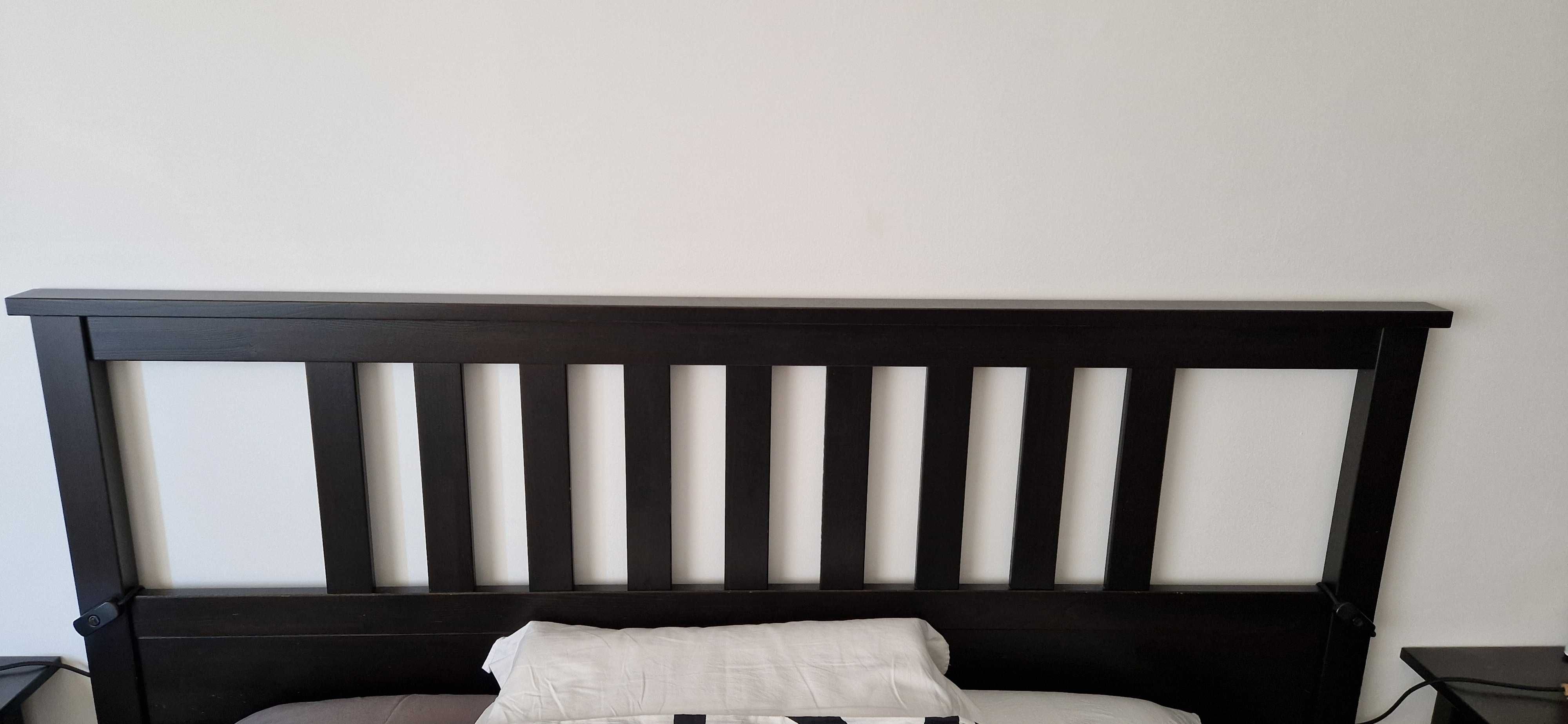 Cama de casal Hemnes com estrado de ripas Lönset