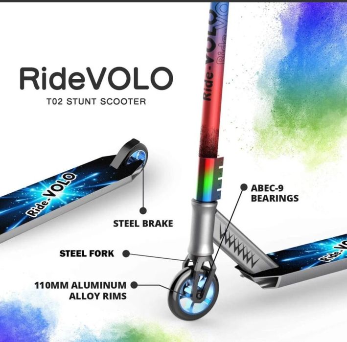 Трюковый самокат Maraton Ride Volo Silver T02