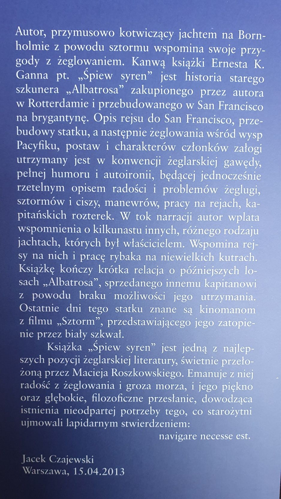 Śpiew syren - Ernest K.Gann / literatura żeglarska